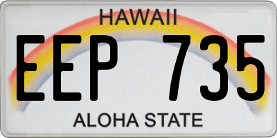 HI license plate EEP735