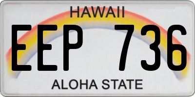 HI license plate EEP736