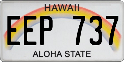 HI license plate EEP737