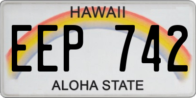 HI license plate EEP742