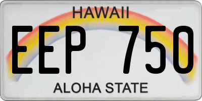 HI license plate EEP750