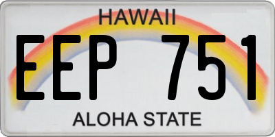 HI license plate EEP751