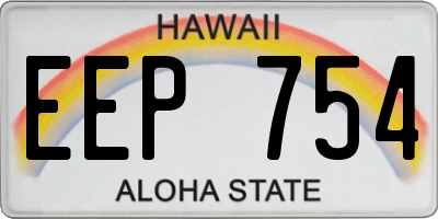 HI license plate EEP754