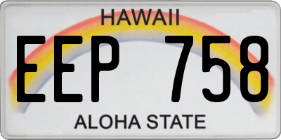 HI license plate EEP758