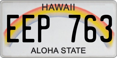 HI license plate EEP763