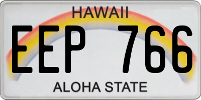 HI license plate EEP766