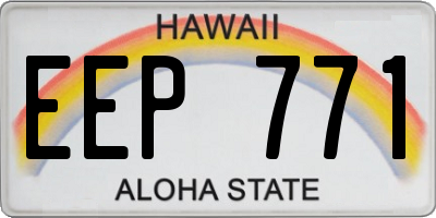 HI license plate EEP771