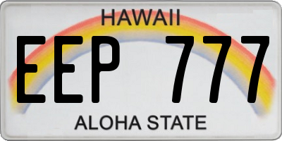 HI license plate EEP777