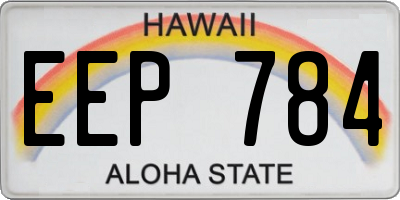HI license plate EEP784