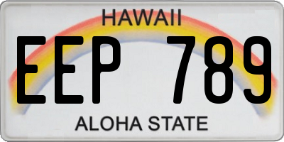 HI license plate EEP789