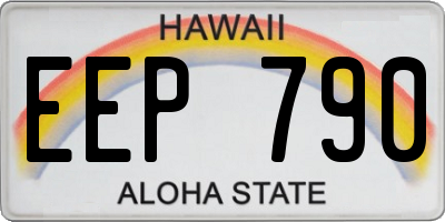 HI license plate EEP790