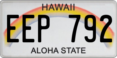HI license plate EEP792