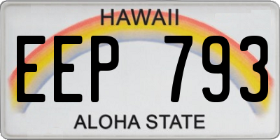 HI license plate EEP793