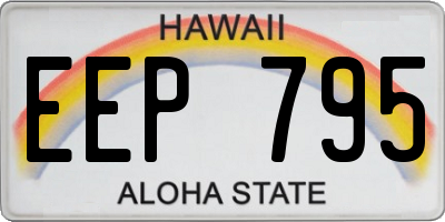 HI license plate EEP795