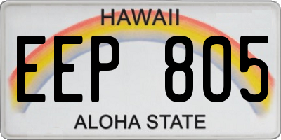 HI license plate EEP805
