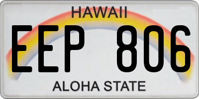 HI license plate EEP806