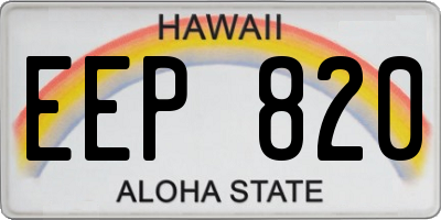 HI license plate EEP820