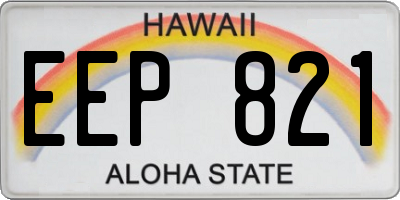 HI license plate EEP821