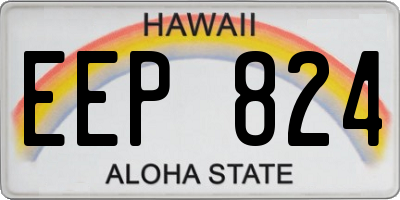 HI license plate EEP824