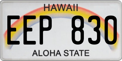 HI license plate EEP830