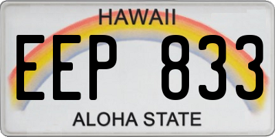 HI license plate EEP833