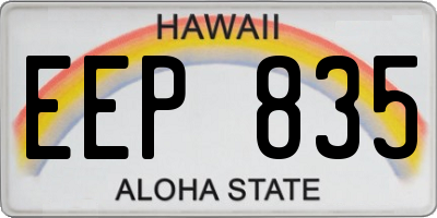 HI license plate EEP835