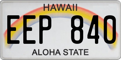 HI license plate EEP840