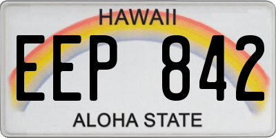 HI license plate EEP842