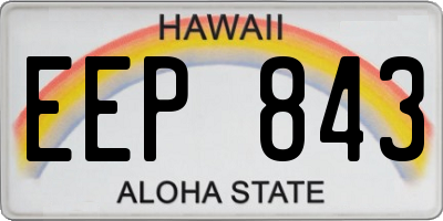 HI license plate EEP843