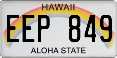 HI license plate EEP849