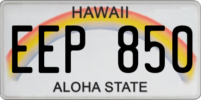 HI license plate EEP850