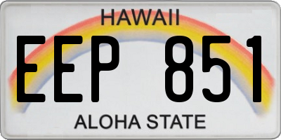HI license plate EEP851