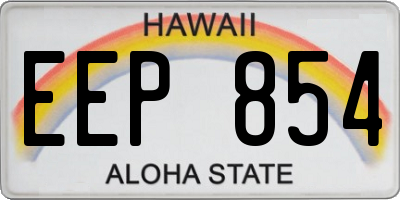 HI license plate EEP854