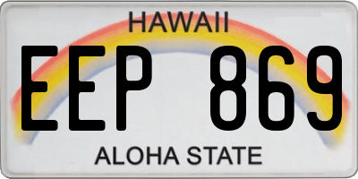 HI license plate EEP869