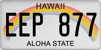 HI license plate EEP877