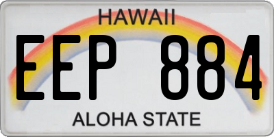 HI license plate EEP884