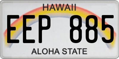 HI license plate EEP885