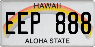 HI license plate EEP888
