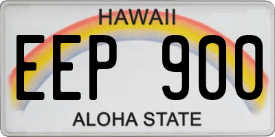 HI license plate EEP900