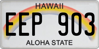 HI license plate EEP903