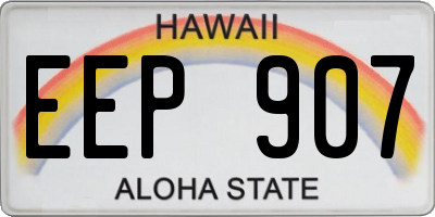 HI license plate EEP907
