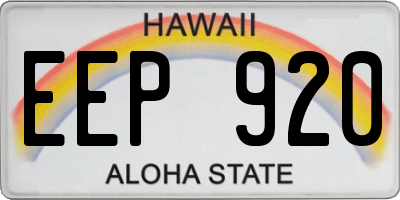 HI license plate EEP920