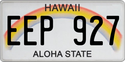HI license plate EEP927