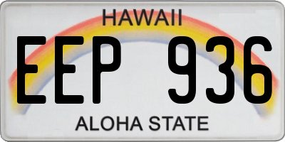 HI license plate EEP936