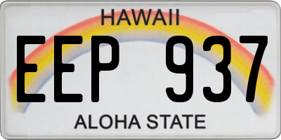 HI license plate EEP937