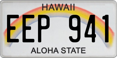 HI license plate EEP941