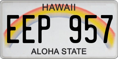 HI license plate EEP957