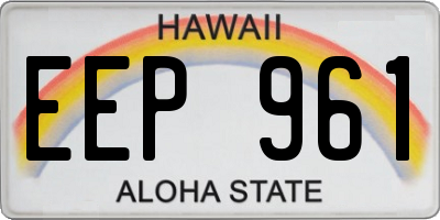 HI license plate EEP961