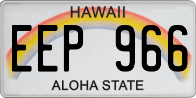 HI license plate EEP966