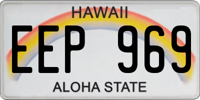 HI license plate EEP969
